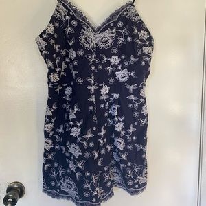 Navy Floral Romper